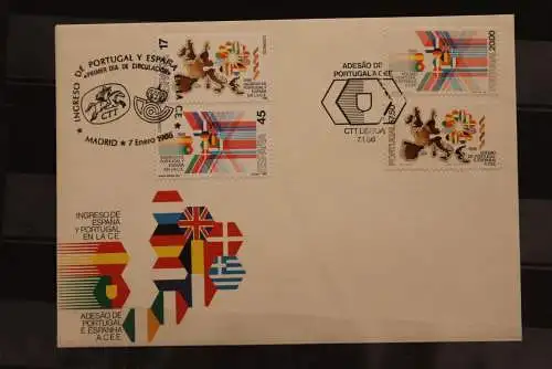 Portugal / Spanien, Gemeinschaftsausgabe FDC Beitritt zur Europäischen Gemeinschaft 1986