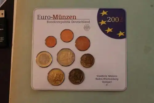 Deutschland, Kursmünzensatz Euro-Münzen, Stempelglanz (stg) 2002, F