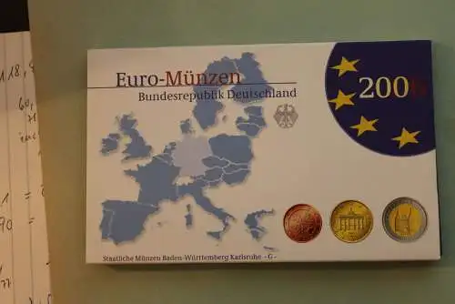 Deutschland, Kursmünzensatz; Euro-Umlaufmünzenserie 2006 G, Spiegelglanz (PP)