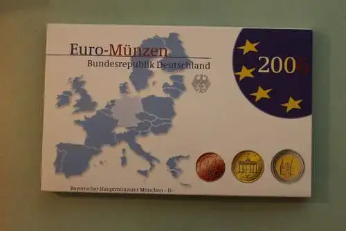 Deutschland, Kursmünzensatz; Euro-Umlaufmünzenserie 2006 D, Spiegelglanz (PP)