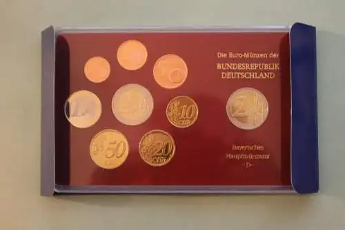 Deutschland, Kursmünzensatz; Euro-Umlaufmünzenserie 2006 D, Spiegelglanz (PP)