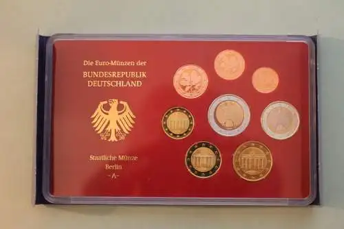 Deutschland, Kursmünzensatz; Euro-Umlaufmünzenserie 2005 A, Spiegelglanz (PP)