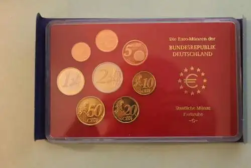 Deutschland, Kursmünzensatz; Euro-Umlaufmünzenserie 2005 G, Spiegelglanz (PP)