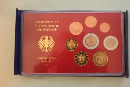 Deutschland, Kursmünzensatz; Euro-Umlaufmünzenserie 2005 G, Spiegelglanz (PP)