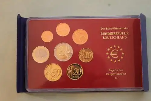 Deutschland, Kursmünzensatz; Euro-Umlaufmünzenserie 2005 D, Spiegelglanz (PP)