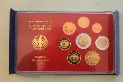 Deutschland, Kursmünzensatz; Euro-Umlaufmünzenserie 2005 D, Spiegelglanz (PP)