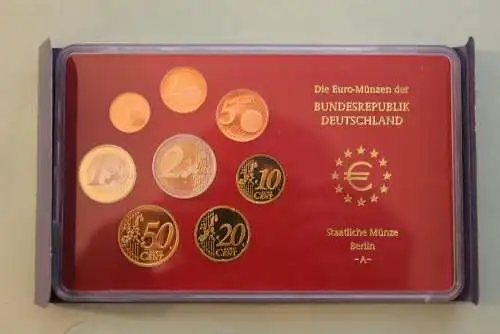 Deutschland, Kursmünzensatz; Euro-Umlaufmünzenserie 2004 A, Spiegelglanz (PP), lesen