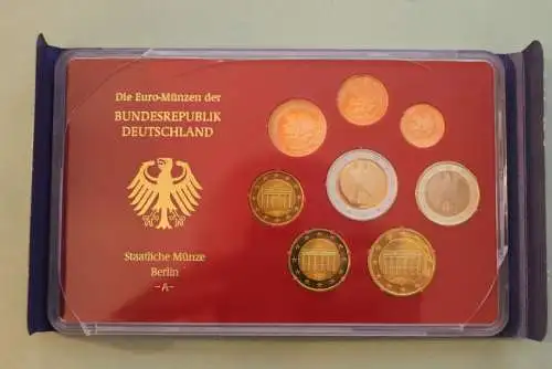 Deutschland, Kursmünzensatz; Euro-Umlaufmünzenserie 2004 A, Spiegelglanz (PP), lesen