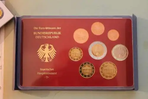 Deutschland, Kursmünzensatz; Euro-Umlaufmünzenserie 2004 D, Spiegelglanz (PP)