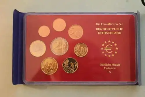 Deutschland, Kursmünzensatz; Euro-Umlaufmünzenserie 2004 G, Spiegelglanz (PP)