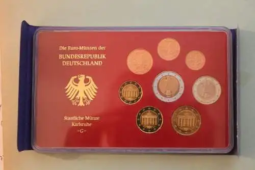 Deutschland, Kursmünzensatz; Euro-Umlaufmünzenserie 2004 G, Spiegelglanz (PP)