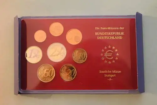 Deutschland, Kursmünzensatz; Euro-Umlaufmünzenserie 2004 F, Spiegelglanz (PP)