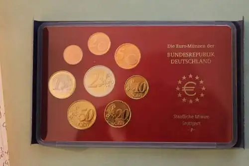 Deutschland, Kursmünzensatz; Euro-Umlaufmünzenserie 2003 F, Spiegelglanz (PP)