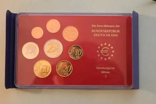 Deutschland, Kursmünzensatz; Euro-Umlaufmünzenserie 2003 J, Spiegelglanz (PP)