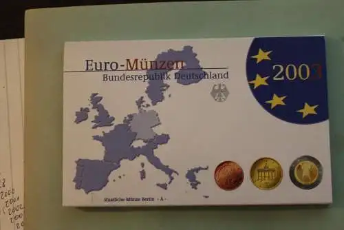 Deutschland, Kursmünzensatz; Euro-Umlaufmünzenserie 2003 A, Spiegelglanz (PP)