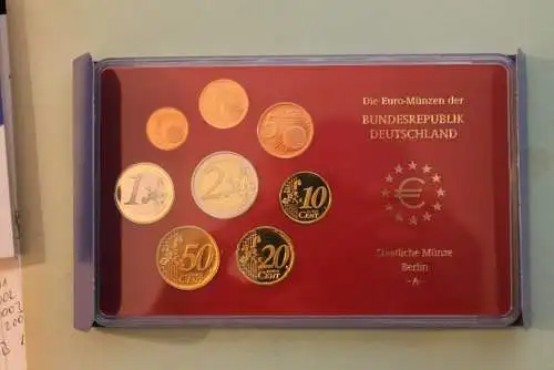 Deutschland, Kursmünzensatz; Euro-Umlaufmünzenserie 2003 A, Spiegelglanz (PP)