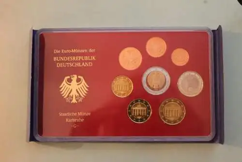 Deutschland, Kursmünzensatz; Euro-Umlaufmünzenserie 2003 G, Spiegelglanz (PP)