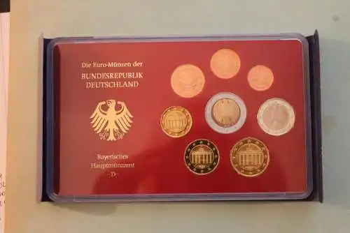 Deutschland, Kursmünzensatz; Euro-Umlaufmünzenserie 2003 D, Spiegelglanz (PP)