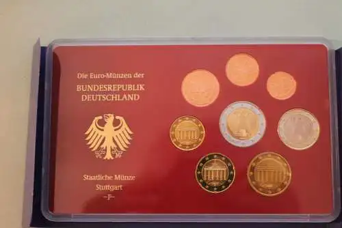 Deutschland, Kursmünzensatz; Euro-Umlaufmünzenserie 2002 F, Spiegelglanz (PP)