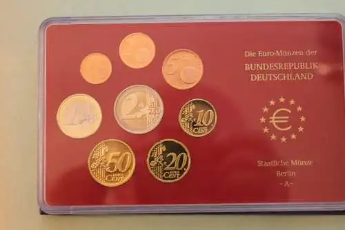 Deutschland, Kursmünzensatz; Euro-Umlaufmünzenserie 2002 A, Spiegelglanz (PP)