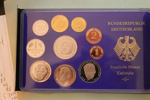 Deutschland, Kursmünzensatz; Umlaufmünzenserie 2001 G, Spiegelglanz (PP)