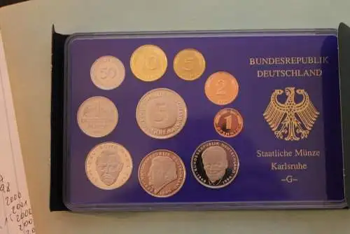 Deutschland, Kursmünzensatz; Umlaufmünzenserie 2000 G, Spiegelglanz (PP)