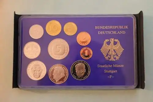 Deutschland, Kursmünzensatz; Umlaufmünzenserie 1999 F, Spiegelglanz (PP)