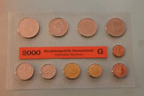 Deutschland, Kursmünzensatz Stempelglanz (stg), 2000 G