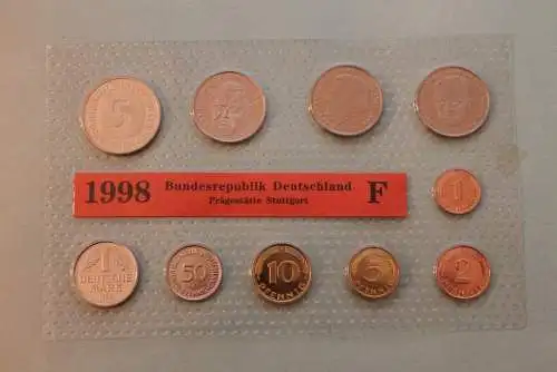 Deutschland, Kursmünzensatz Stempelglanz (stg), 1998 F