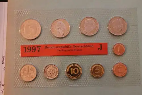 Deutschland, Kursmünzensatz Stempelglanz (stg), 1997 J