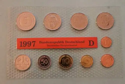 Deutschland, Kursmünzensatz Stempelglanz (stg), 1997 D