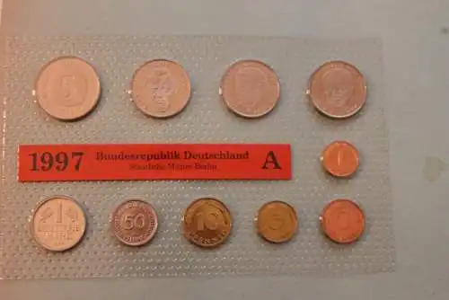 Deutschland, Kursmünzensatz Stempelglanz (stg), 1997 A