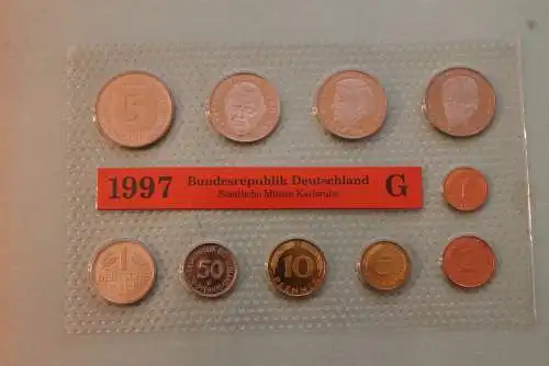 Deutschland, Kursmünzensatz Stempelglanz (stg), 1997 G