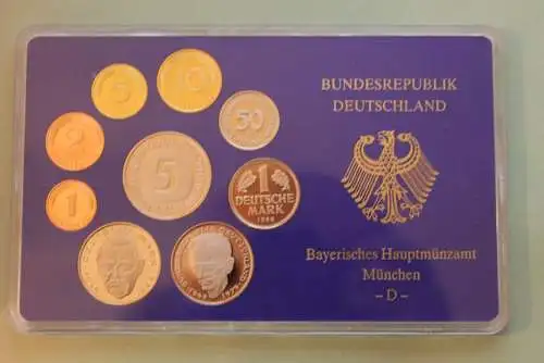 Deutschland, Kursmünzensatz Spiegelglanz (PP), 1988, D