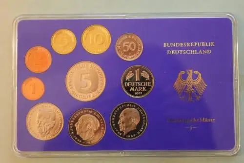 Deutschland, Kursmünzensatz Spiegelglanz (PP), 1982, J