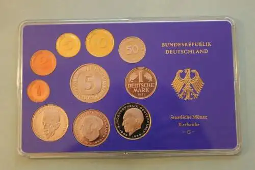 Deutschland, Kursmünzensatz Spiegelglanz (PP), 1981, G