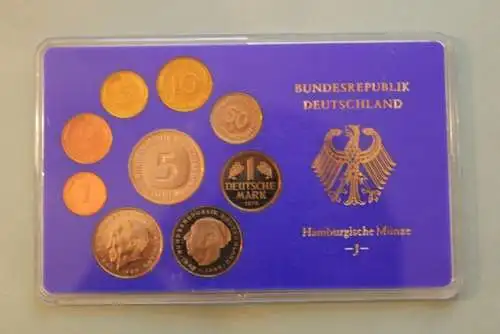 Deutschland, Kursmünzensatz Spiegelglanz (PP), 1978, J