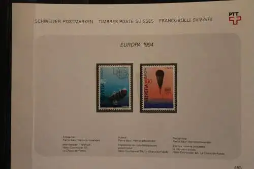 Schweiz, Europa 1994, Sammelblatt Nr. 455, MNH