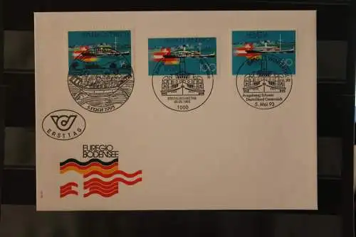 Deutschland,Liechtenstein,Schweiz; Gemeinschaftsausgabe EUREGIO Lebensraum Bodensee; 1993, 3-Länder-FDC