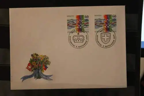 Liechtenstein und Schweiz; Nachbarschaft; Gemeinschaftsausgabe Schweiz und Liechtenstein; 1995, FDC