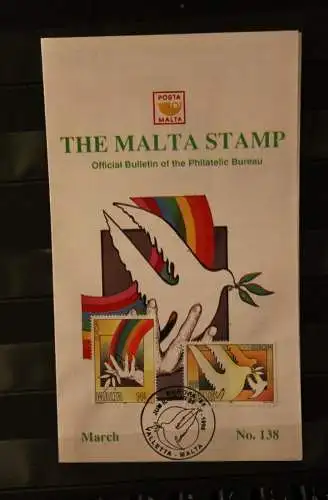 Malta, Europa 1995, Official Bulletin of the Posta Malta; MiNr. 954-55; Ersttags-Sonderstempel