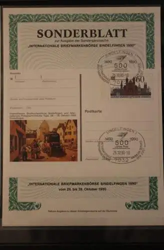 BRD; Sonderblatt,Erinnerungsblatt,Gedenkblatt: Intern. Briefmarkenbörse Sindelfingen 1990