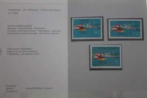 PTT Schweiz; Gemeinschaftsausgabe Schweiz, Deutschland,Österreich 1993:EUREGIO BODENSEE,Lebensraum Bodensee, MNH