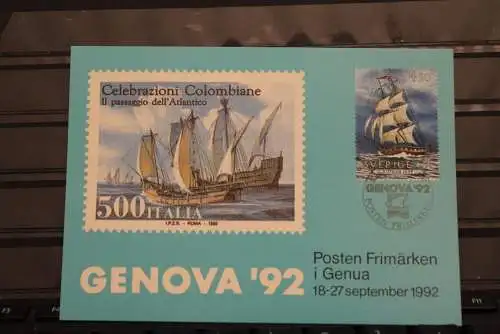 Schweden, Ausstellungskarte "Genova '92"