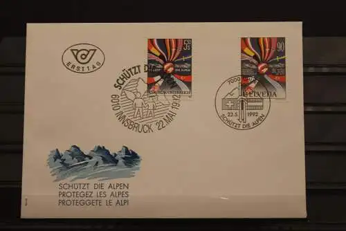 Gemeinschaftsausgabe CH-A "Schützt die Alpen", FDC Österreich + Schweiz