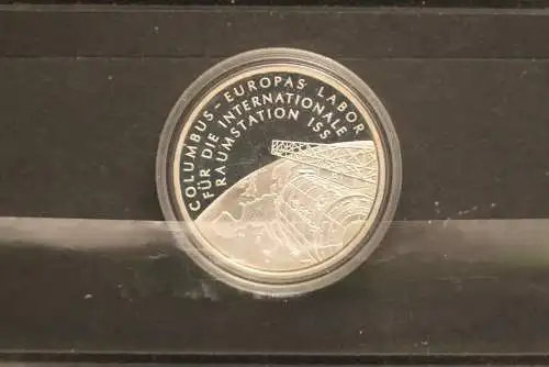 Bundesrepublik Deutschland; 10 Euro; 2004; Columbus - Raumstation ISS,  Silber; PP; Jäger-Nr. 510