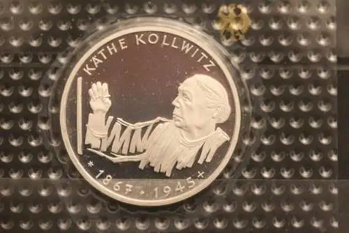 Deutschland, 1992, Käthe Kollwitz, 10 DM,  Silber, PP, Jäger-Nr. 453