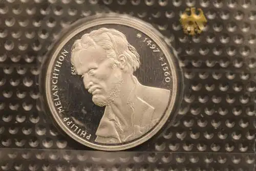 Bundesrepublik Deutschland; 10 Deutsche Mark; 1997; Melanchthon, Silber; Münzstätte G, PP; Jäger-Nr. 464