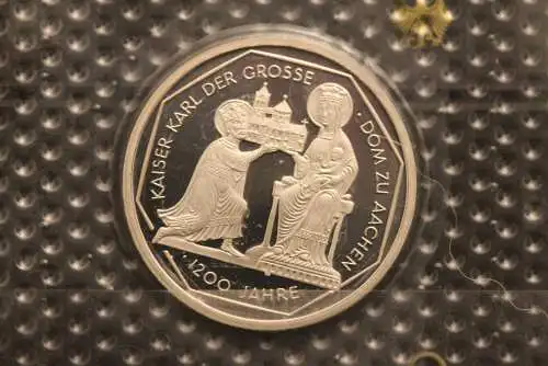 Bundesrepublik Deutschland; 10 Deutsche Mark; 2000; Karl der Große, Silber; PP; Münzstätte G, Jäger-Nr. 475