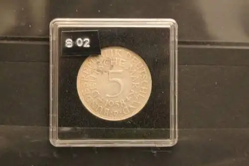 Bundesrepublik Deutschland; Kursmünze 5 DM; 1958; D; Silber 625; vz , Jäger-Nr. 387